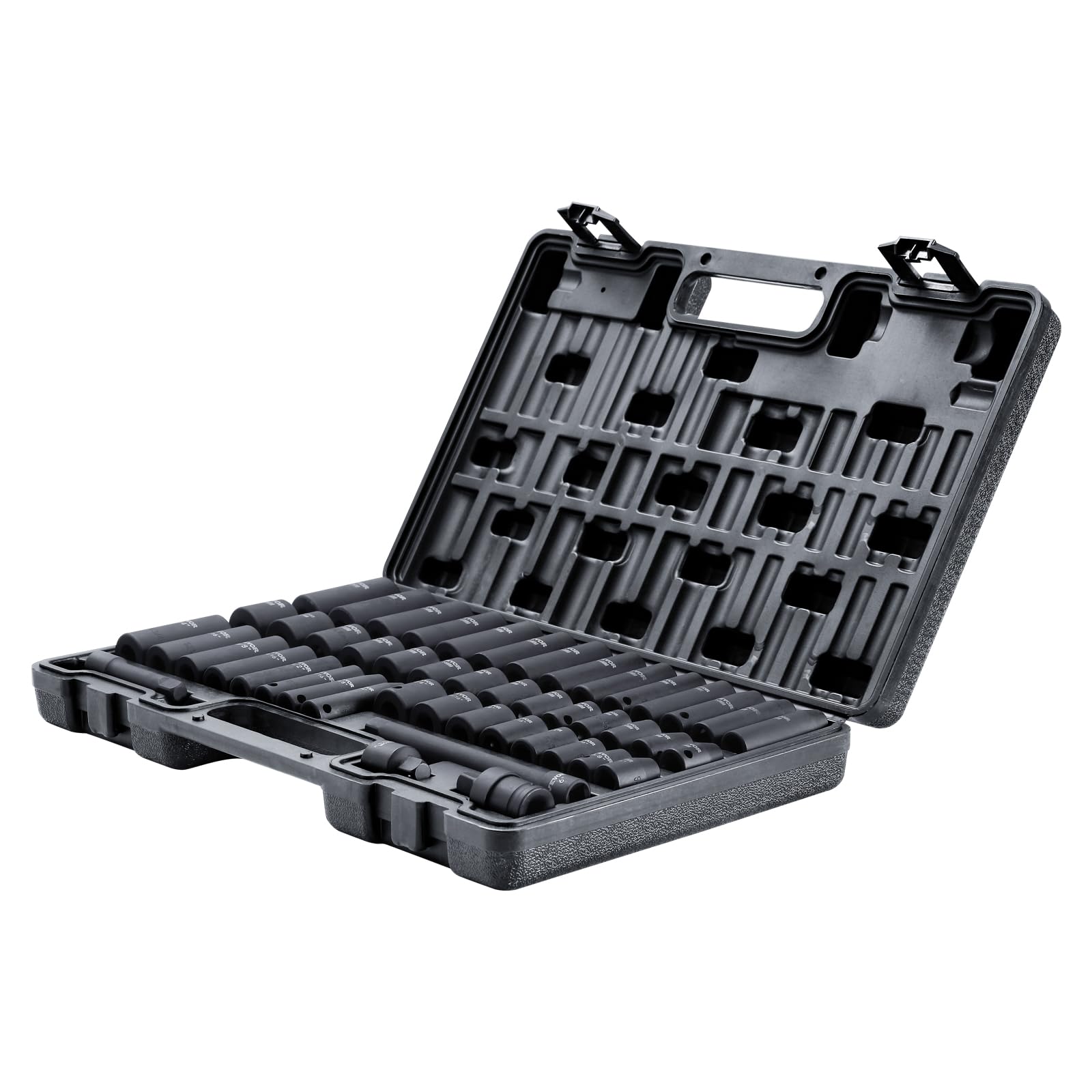 VEVOR Set di chiavi a bussola da 1/2", in acciaio legato CR-V, 34 pezzi, 8 – 36 mm, chiave a bussola HRC 42 – 48, con valigetta degli attrezzi, estrattore metrico