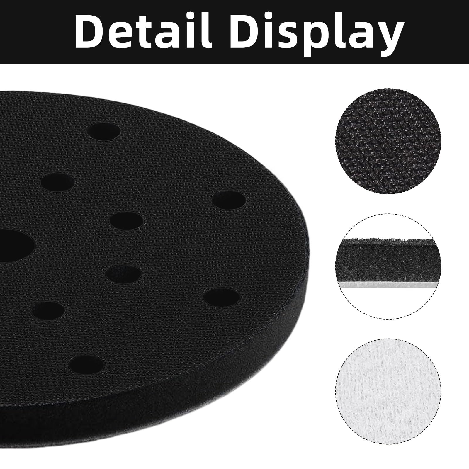 GVSS 2 Pieces 150 mm Soft Sanding Pad with 17 Holes - Image 3