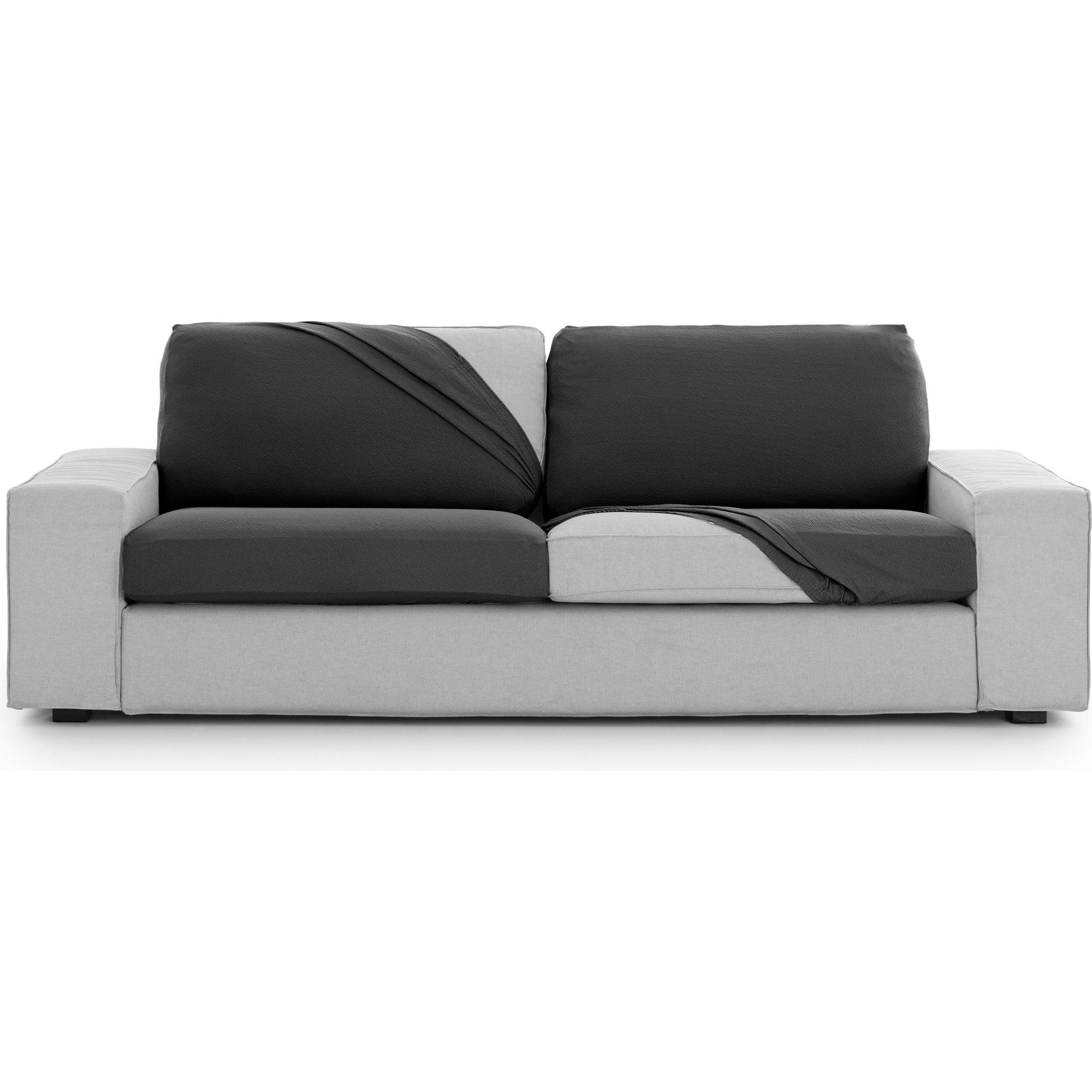 ECOMMERC3 | Seat Cover for Bi-Elastic Sofa Size XL – Dark Grey Chair Cover, Easy to Put on and Remove with Elastic Fasteners