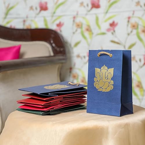 Miniatura 1 de Desi Favors Ganesha - Bolsas de papel  Bolsas de regalo indias, bolsas de recuerdos de fiesta, bolsas de regalo, bolsas de papel pequeñas GSM para