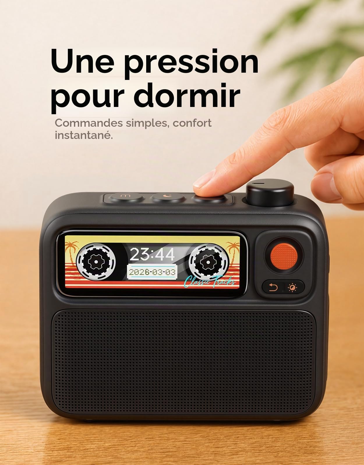Divoom FlowToo Machine à bruit blanc Bluetooth, 90+ sons de sommeil, écran pixel, réveil et minuterie pour chambre et bureau