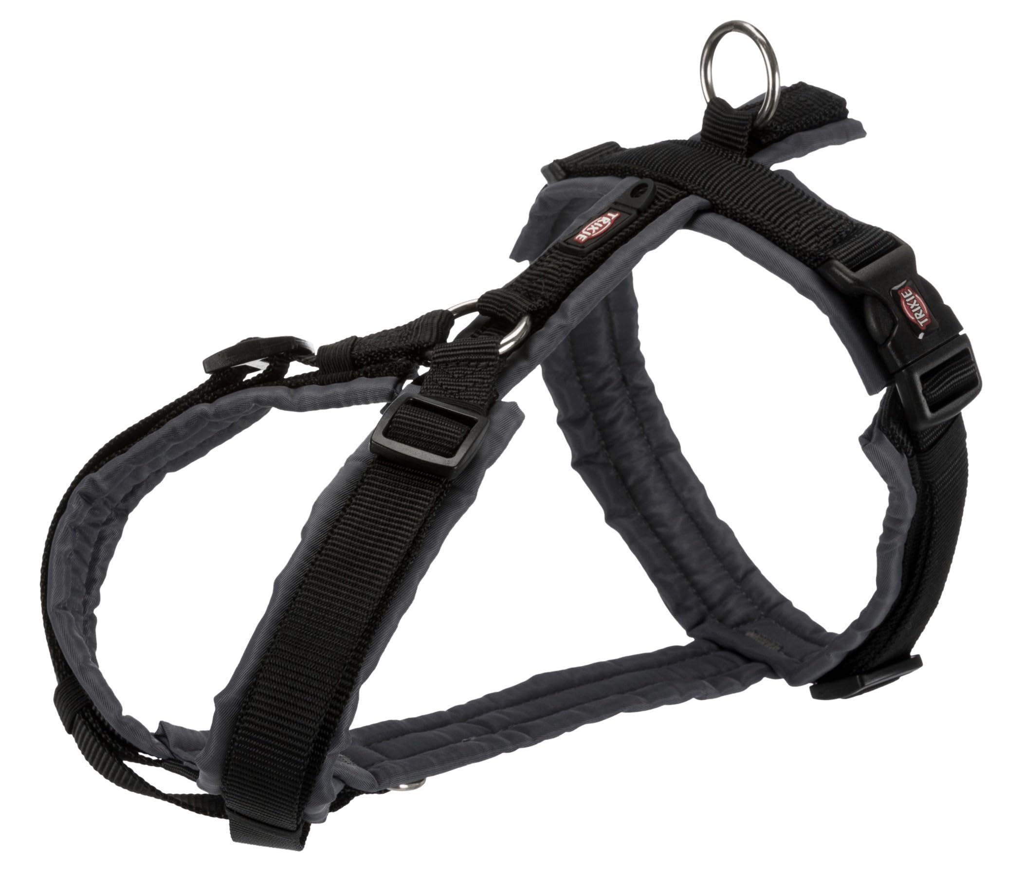 TRIXIE Trekking Harness, New Premium, XL: 80-97 cm/25 mm, Black/Graphite, Dog