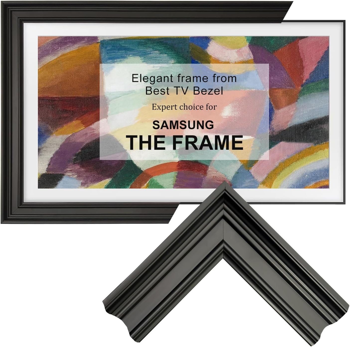 Black TV frame 32" (Linear Noir, 32-LS03) - Compatible ONLY with Samsung The Frame TV and Pro TVs (Fits 2021-2026, LS03A, LS03B,LS03C,LS03D,LS03FA,LS03FW)