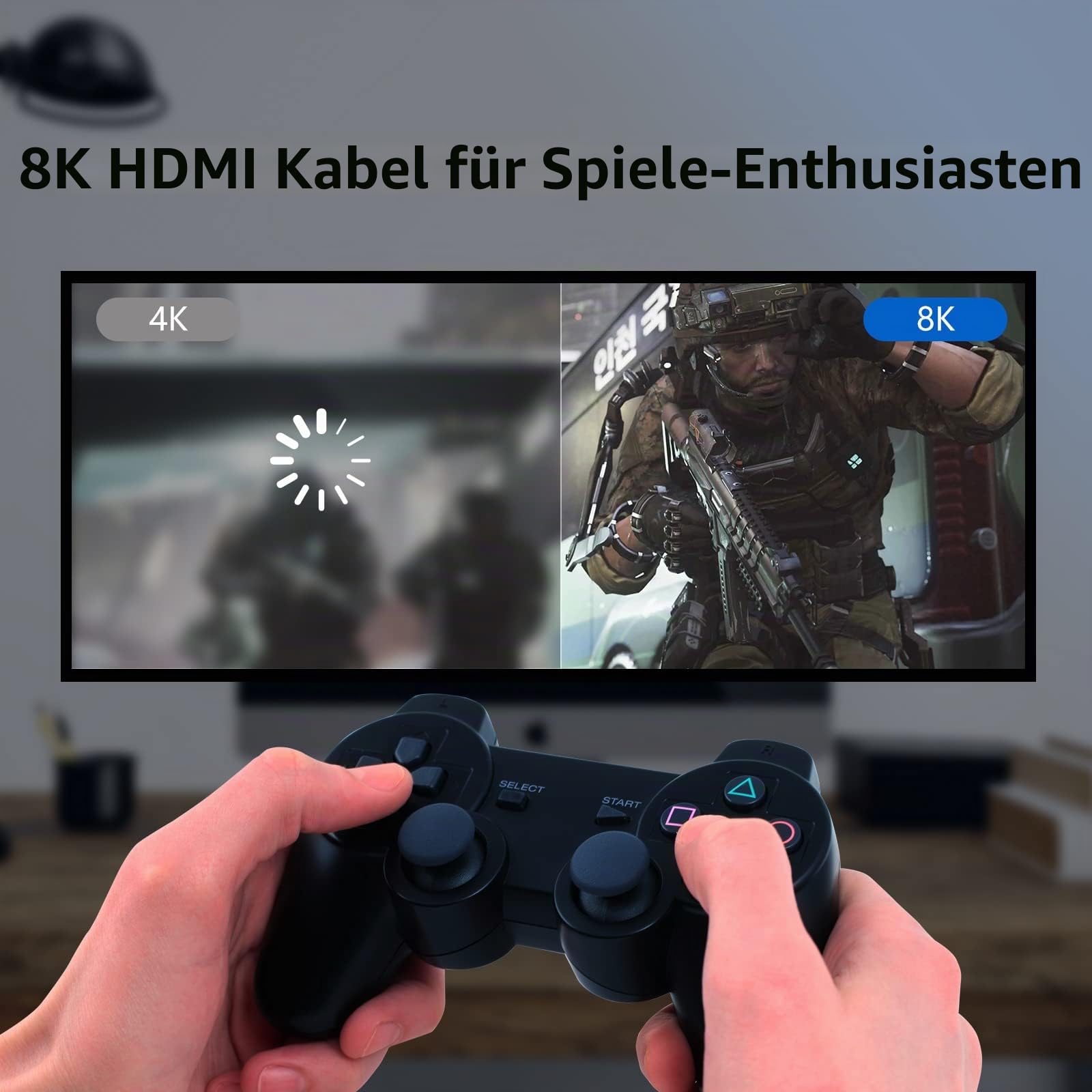 8K HDMI-Kabel 2.1 25M, 48 Gbit/s Fiber HDMI 2.1 Kabel in Wall CL3 bewertet unterstützt 8K @ 60HZ/4K @ 120Hz, eARC Dynamic HDR, 3D, VRR kompatibel für PS5/PS4/X-Box/Roku TV. /RTX30 80/3090.