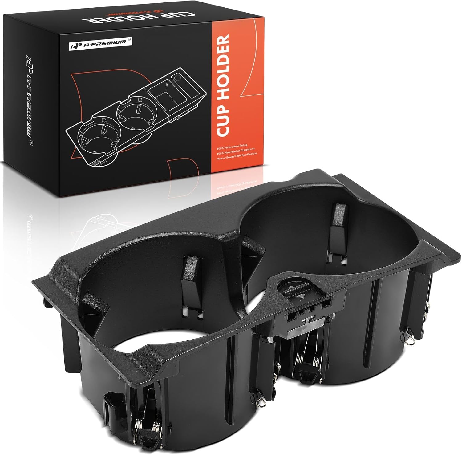 A-Premium Cup Holder Compatible with Mercedes-Benz E350 2010-2013, E550 2020-2013, E400 2013, Center Console, Black, Replace# A2126800110