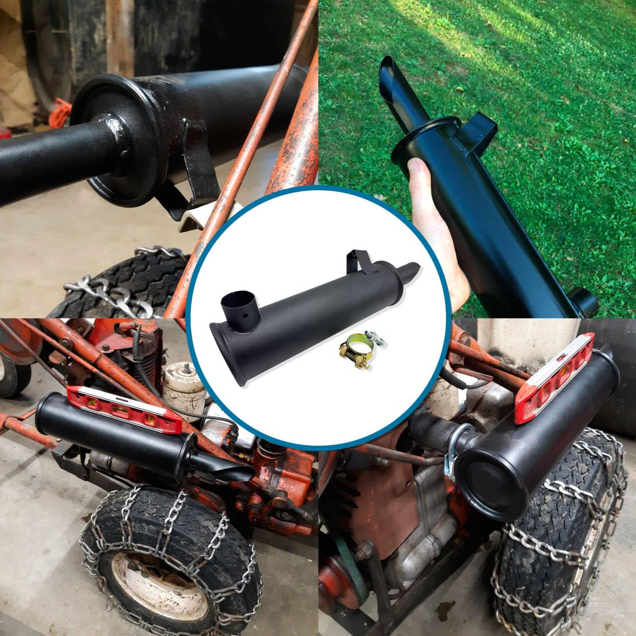 Silenciador de motor 105-296 compatible con escape Kohler 237550 237550-S para Cub Cadet 393840-R91 IH-393840-R91 K241 K301 K321
