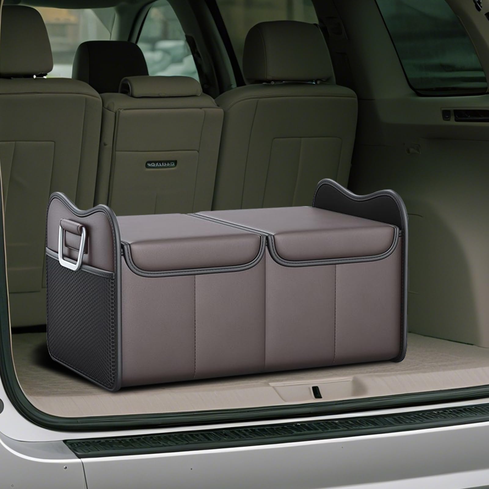 Generisch Organizer per bagagliaio per SUV, organizer per alimenti per | bagagliaio con coperchio, grande contenitore pieghevole, accessorio per veicoli, viaggi, vacanze, sedile posteriore camion