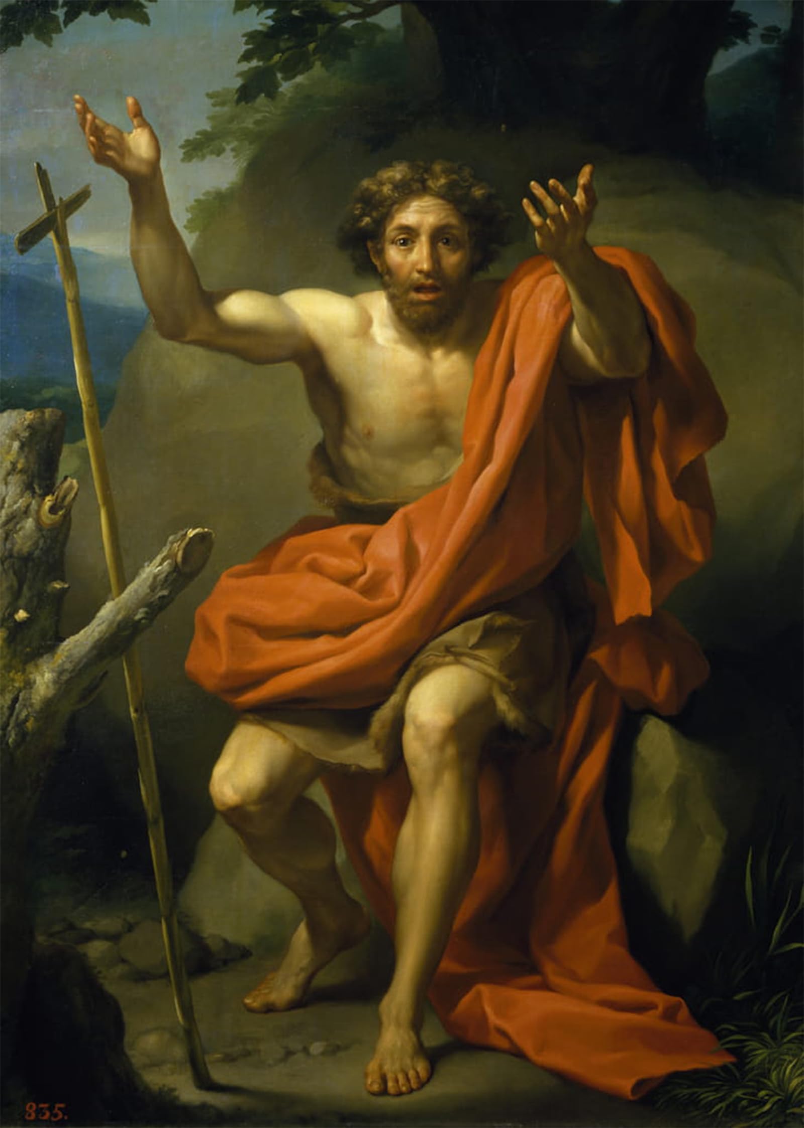 ARTXLXXBN Famous Prints Artwork Pictures Poster Painting Art Saint the Baptist Preaching by Anton Raphael Mengs Artwork Landscape Pictures for Home Decor 60x90cm