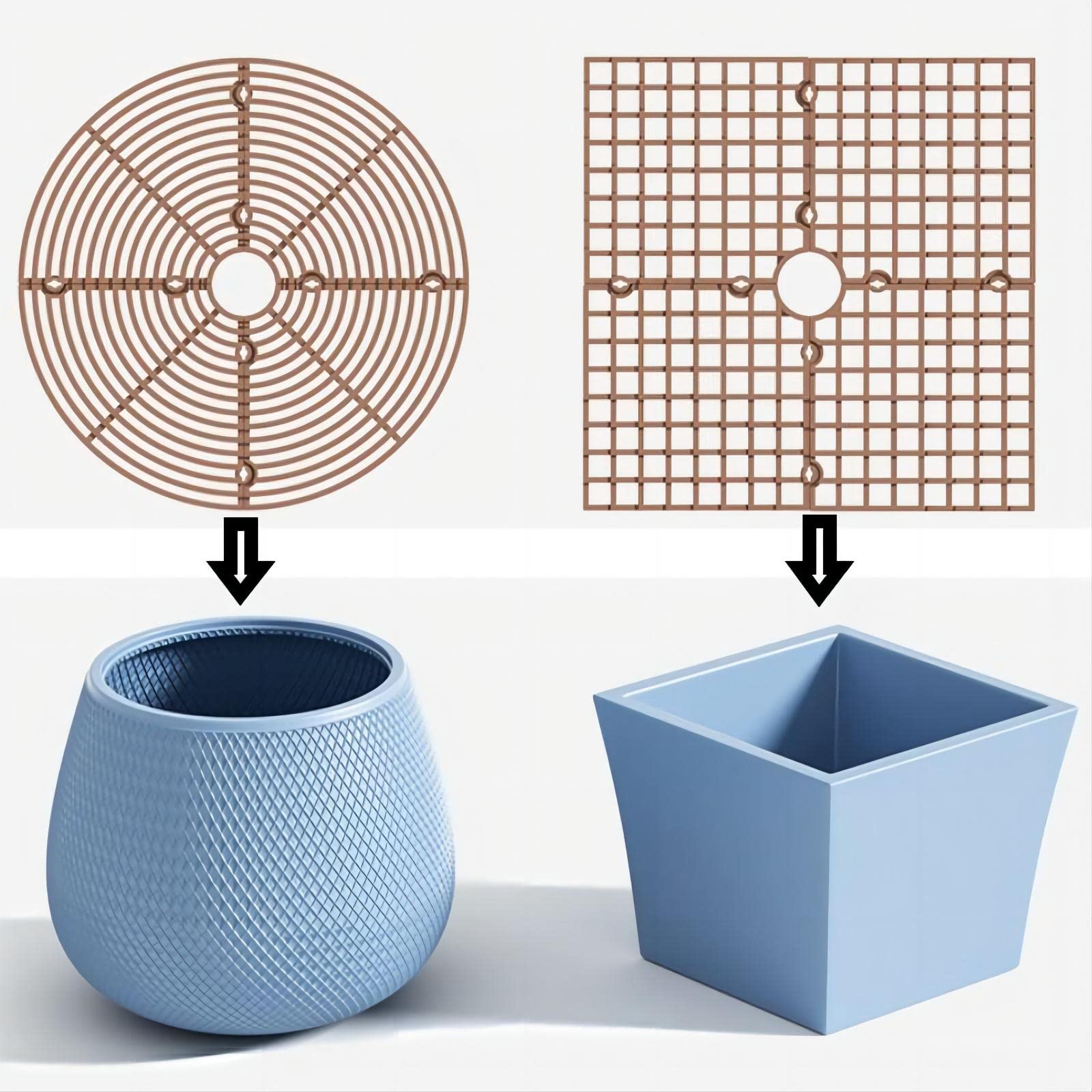 Zimoer Plant Pot Cover, Flower Pot Soil Guard 30cm Square Brown - Image 4