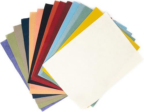 Colección de hojas de fieltro de mezcla de lana merina, 15 colores primitivos, 9 x 12 pulgadas, fieltro OTR