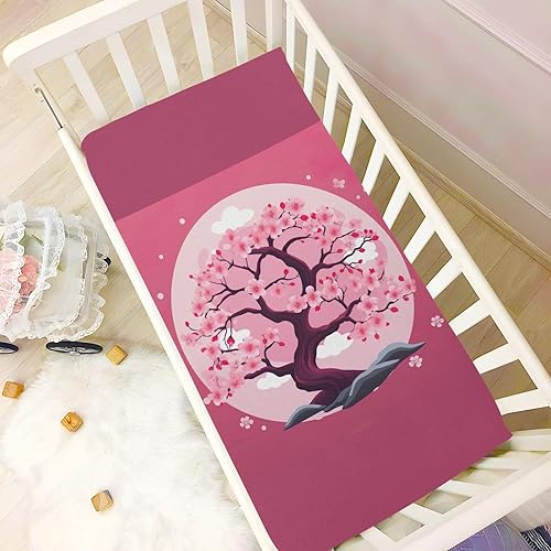 Miniatura 6 de Fitted Crib Sheets Tree Cherry Blossoms Baby Crib Sheets for Boy & Girl Toddler Mattress Sheets 21216011