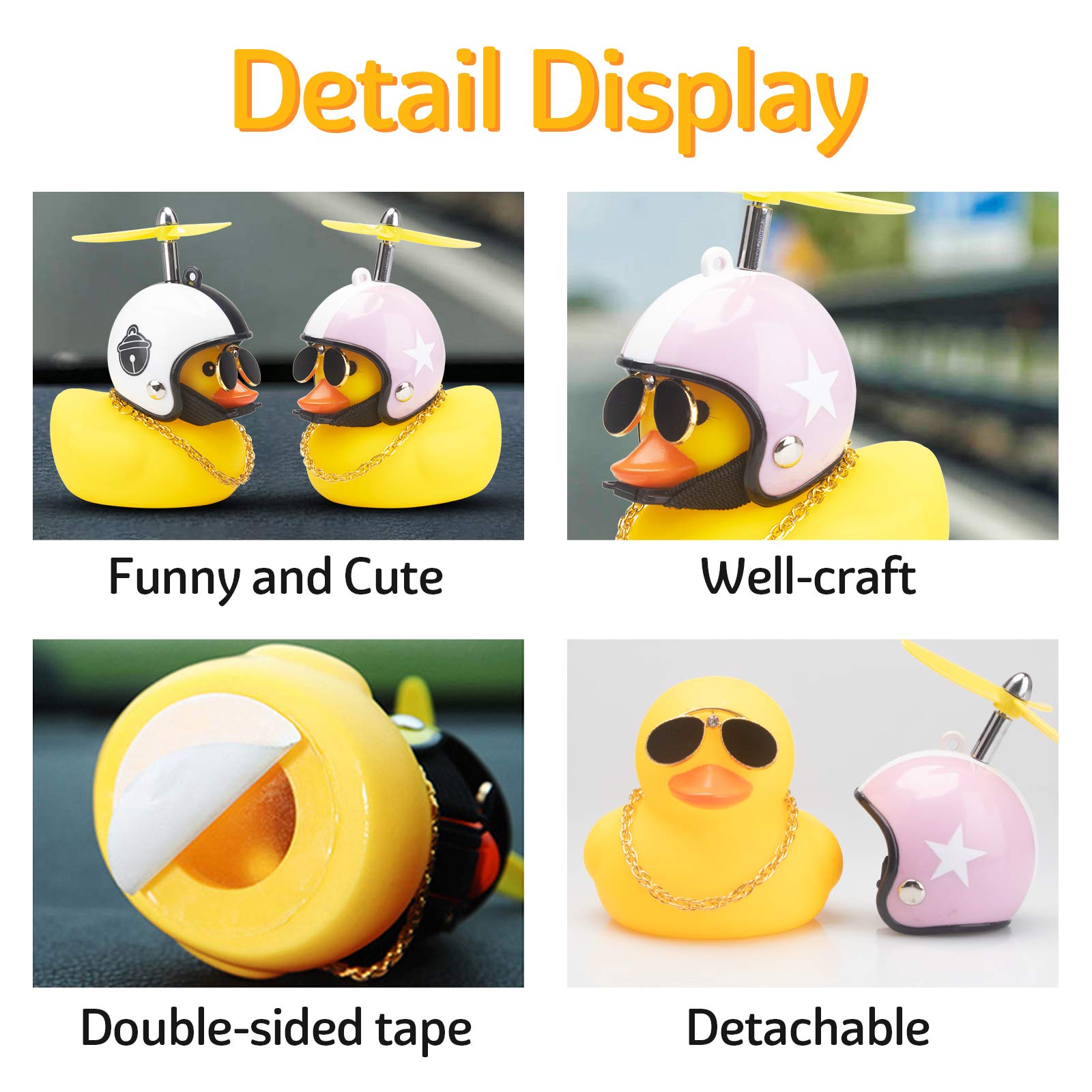 Canard Caoutchouc Pour Tableau De Bord Voiture - Avec Accessoires (Chapeau, Écharpe, Lunettes) - Gadget Amusant