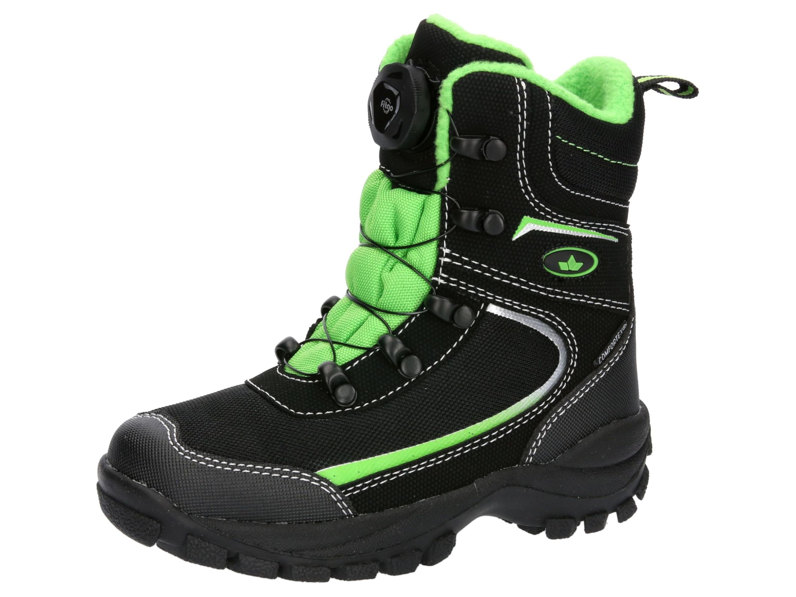 Lico Boys Eskil Snow Boots, Black Lemon, 8.5 UK Child