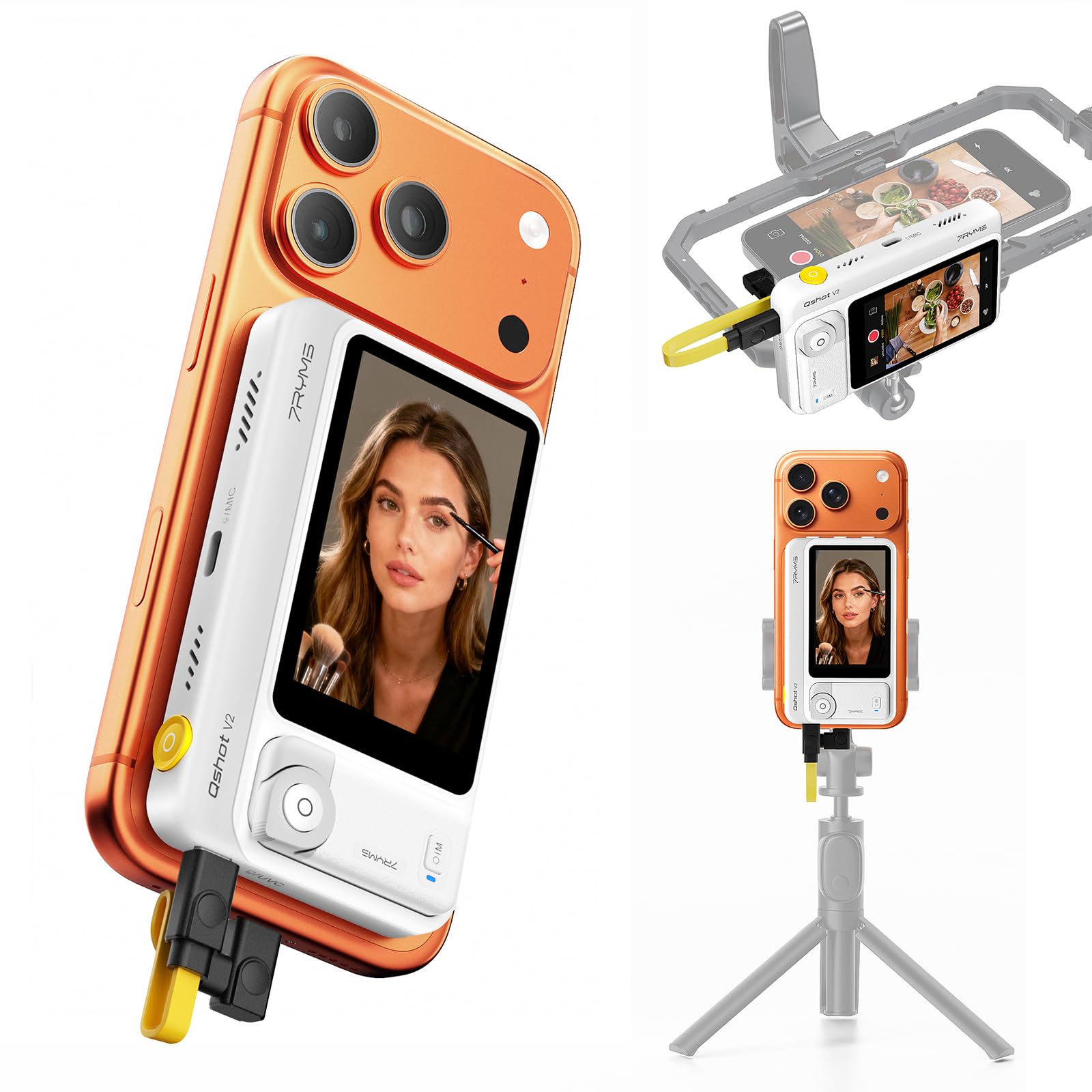 Amazon.co.jp: 7RYMSスマホ自撮りモニター【4K 60fps リモコン付属