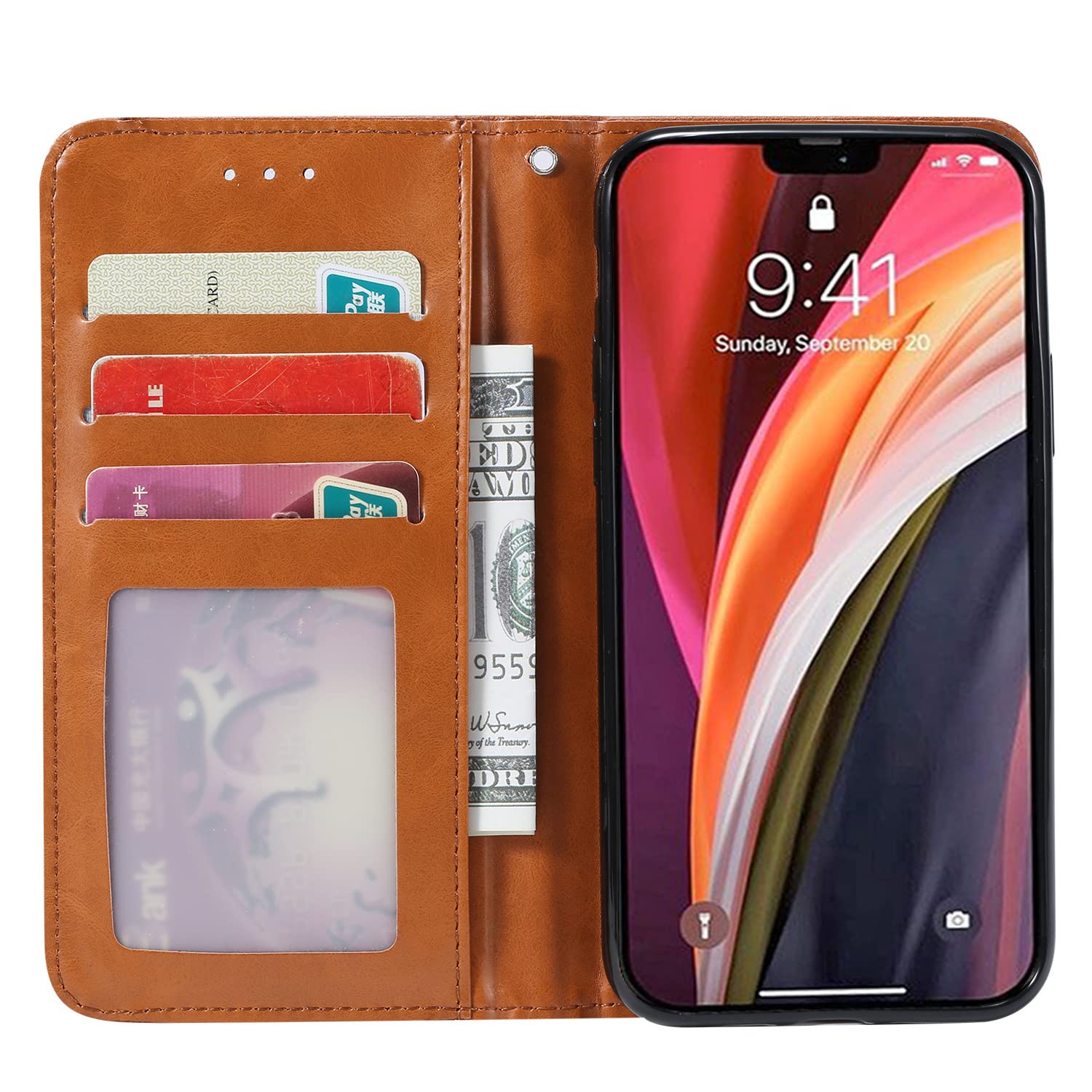 Custodia per Il Portafoglio per Samsung Galaxy S22/S22 Plus/S22 Ultra, Supporto per Flip Card a Flip in Pelle retrò TPU Interno Protettivo Protettivo