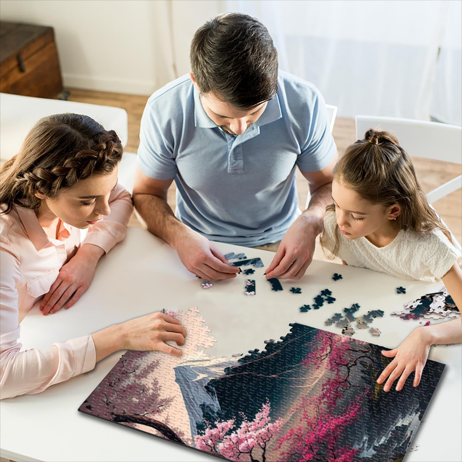 Puzzle | Puzzle Fiori ciliegio giapponesi Puzzle 1000 pezzi in cartone riciclato al 100% adulti e bambini dai 14 anni in su Giochi educativi casa Giocattoli fai te (26x38 cm