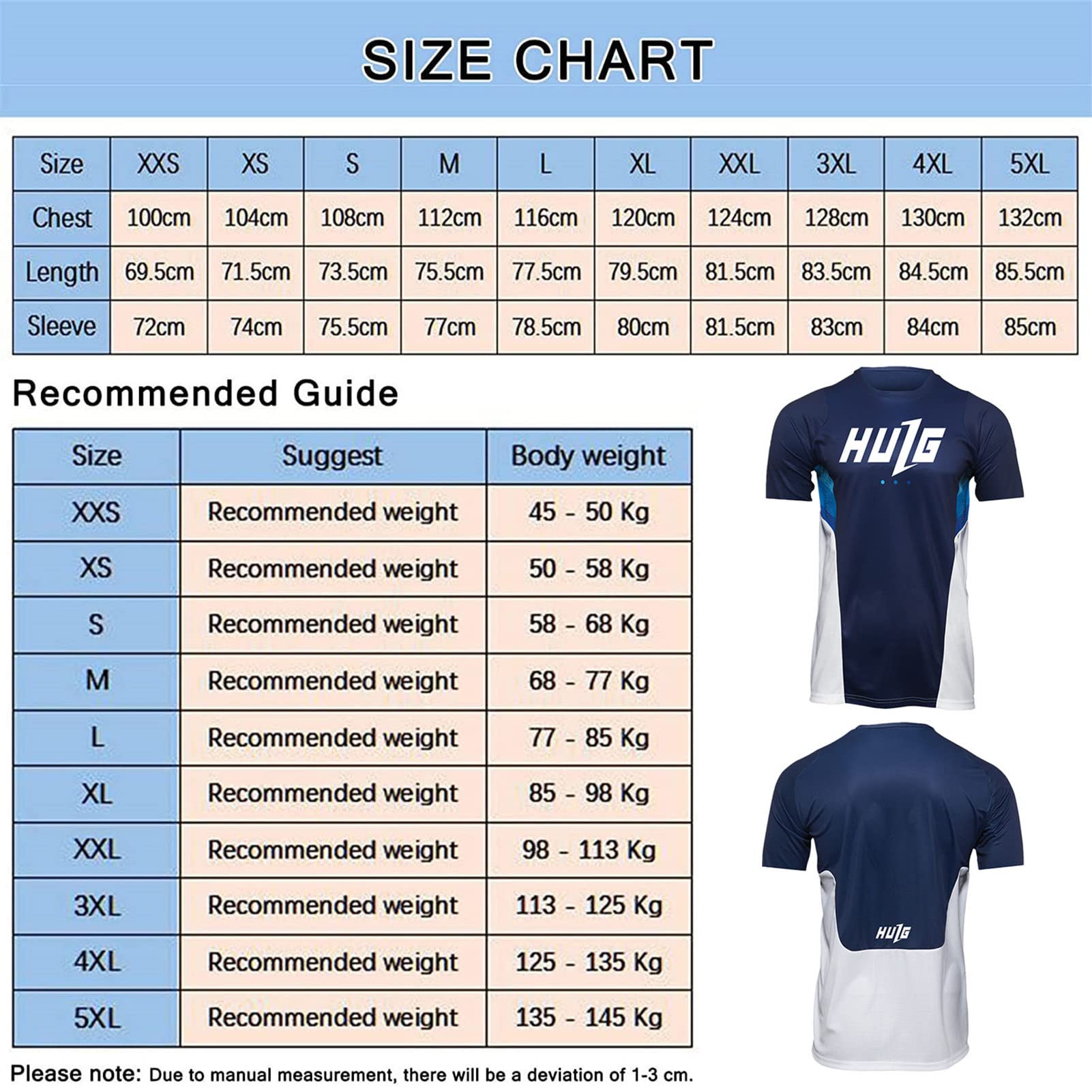 HULG Maglia da Ciclismo Estivi Uomo Maniche Corte in Poliestere 100% Traspirante Asciugatura Rapida Skin-Friendly Magliette MTB per attività All'aperto