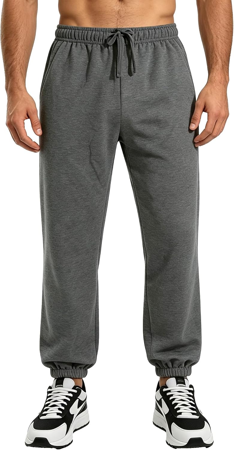 Mens Sweatpants with Pockets Lightweight French Terry Lounge Joggers Workout Pants for Running Travel Gym