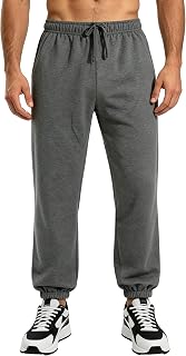 Mens Sweatpants with Pockets Lightweight French Terry Lounge Joggers Workout Pants for Running Travel Gym
