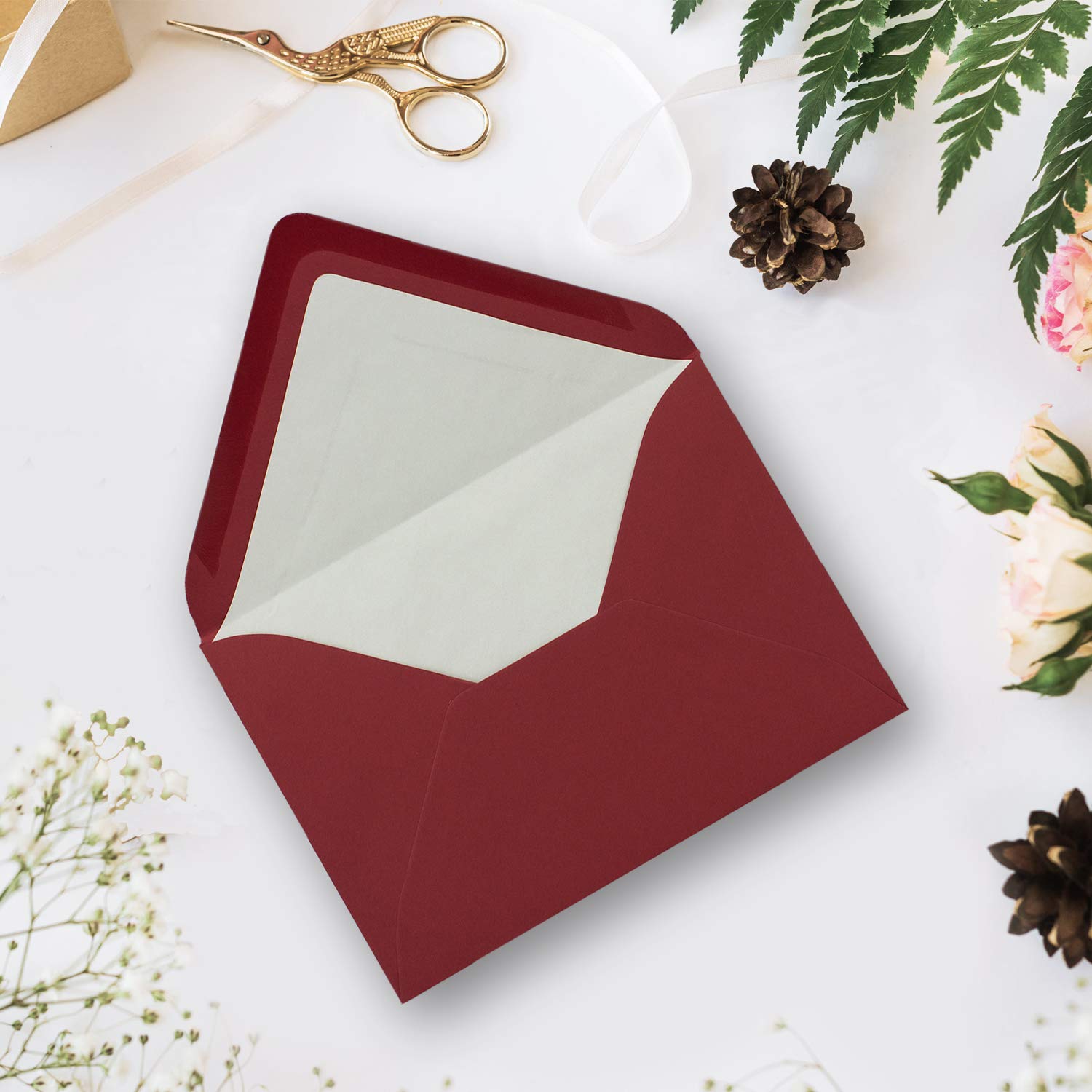 FarbenFroh Sobres De Color Rojo Oscuro, 75 Unidades, DIN C5, 22,0 X 15