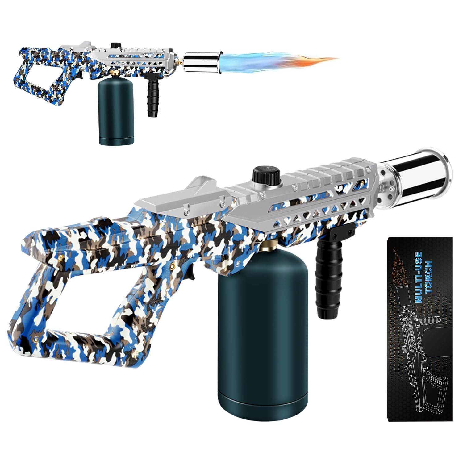 Pistola de antorcha de propano, potente pistola de antorcha para parrilla, pistola de antorcha de cocina con llama ajustable, lanzallamas, antorcha de cocina de alta potencia para barbacoa