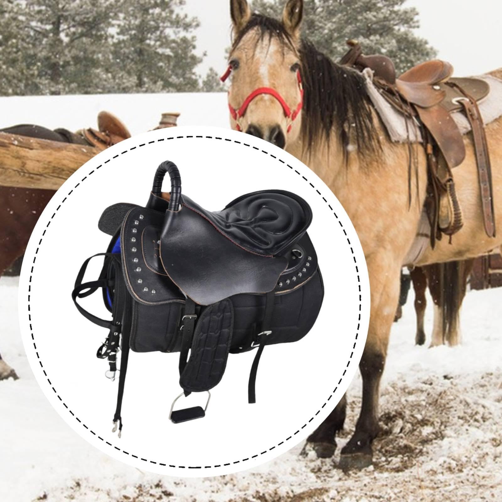 Gralara Juego de Silla de Montar para Caballo, Asiento de Equitación, Cómodo, Resistente Al Desgaste, Accesorios Deportivos, Cojín Antideslizante Práctico, Eq