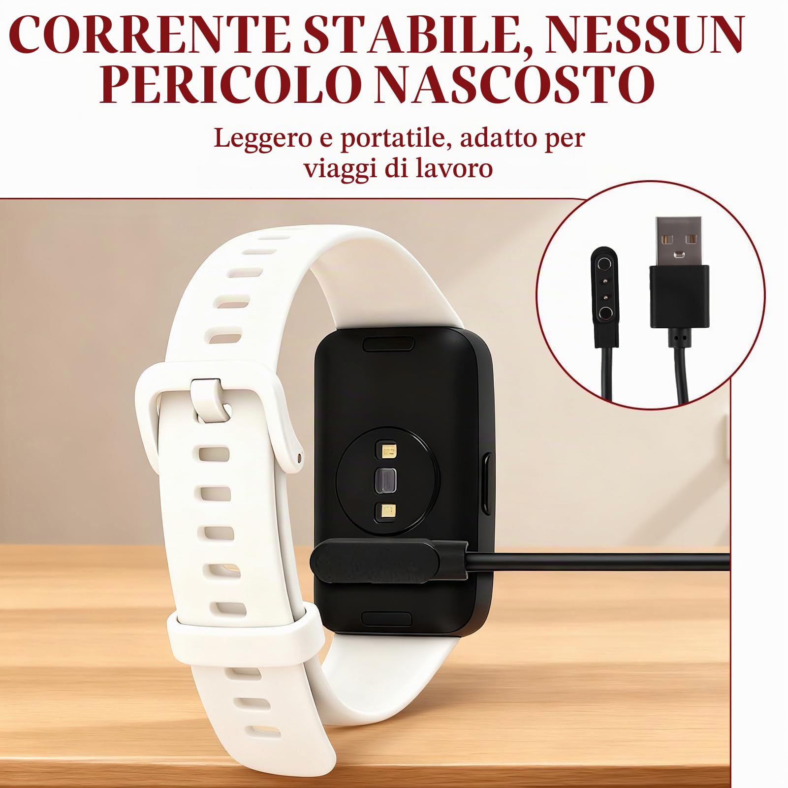 Caricatore Smartwatch USB Magnetico Universale a 2 Pin con Passo da 4 mm per Smartwatch, Adatto per Fitness Tracker e Altri Dispositivi Indossabili Caricatore Smartwatch USB Magnetico Universale a 2 Pin con Passo da 4 mm per Smartwatch, Adatto per Fitness Tracker e Altri Dispositivi Indossabili