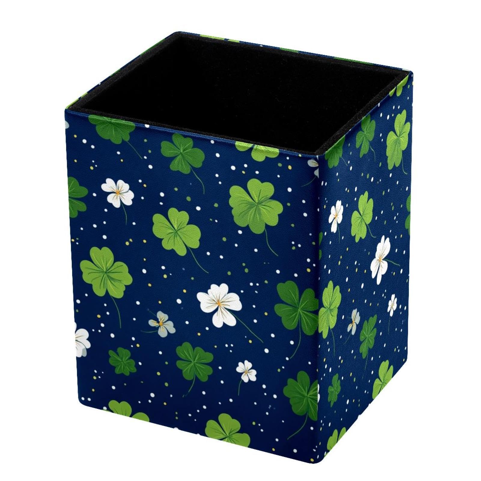 VAPOKF Pencil Holders for Desk, St. Patrick's Day Printed Pen Holders Pen Pot Makeup Brushes Storage Desktop Stationery Supplies Organiser for Home Office