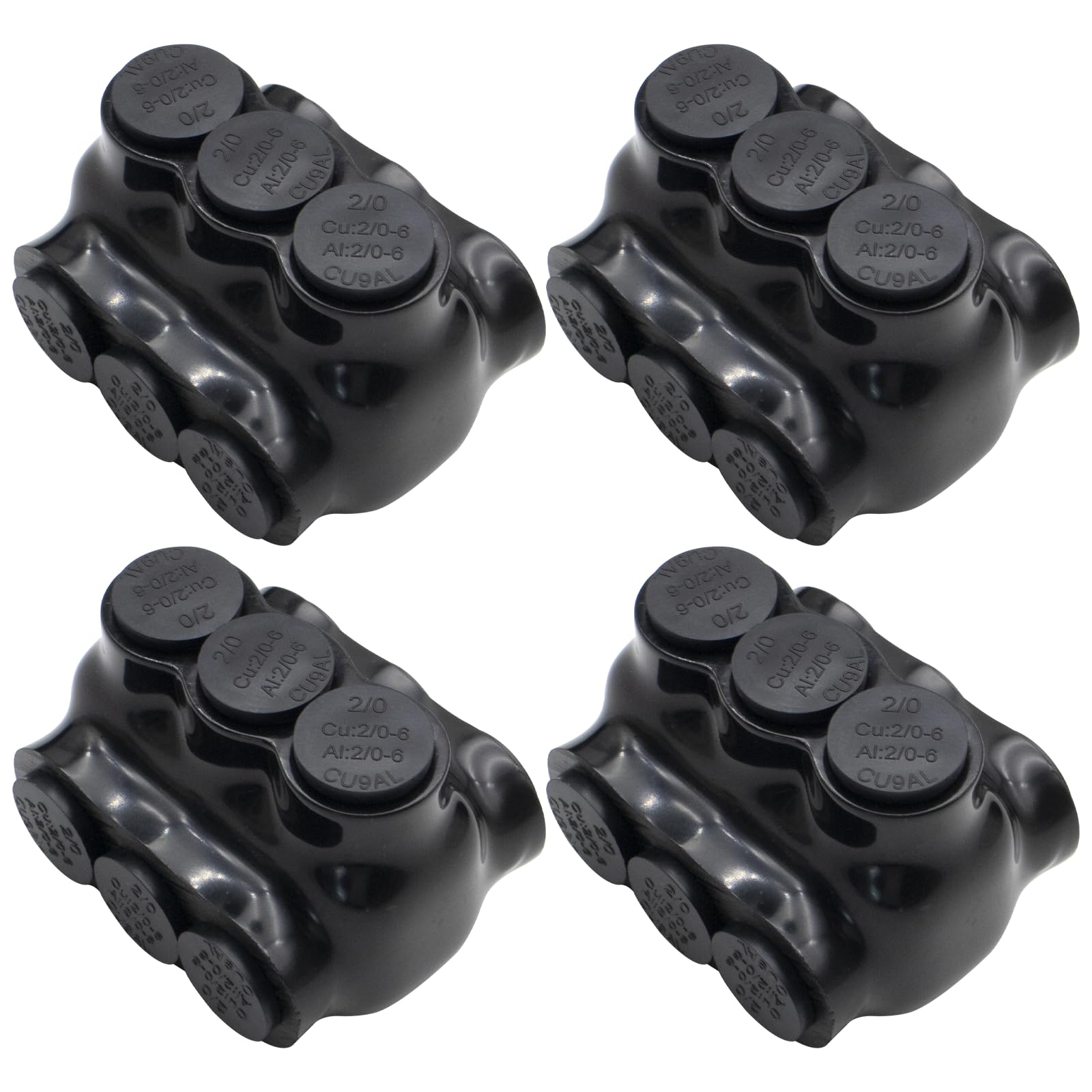 Snapklik.com : 2/0-6AWG Insulated 3 Port Inline Splice Connector Black ...