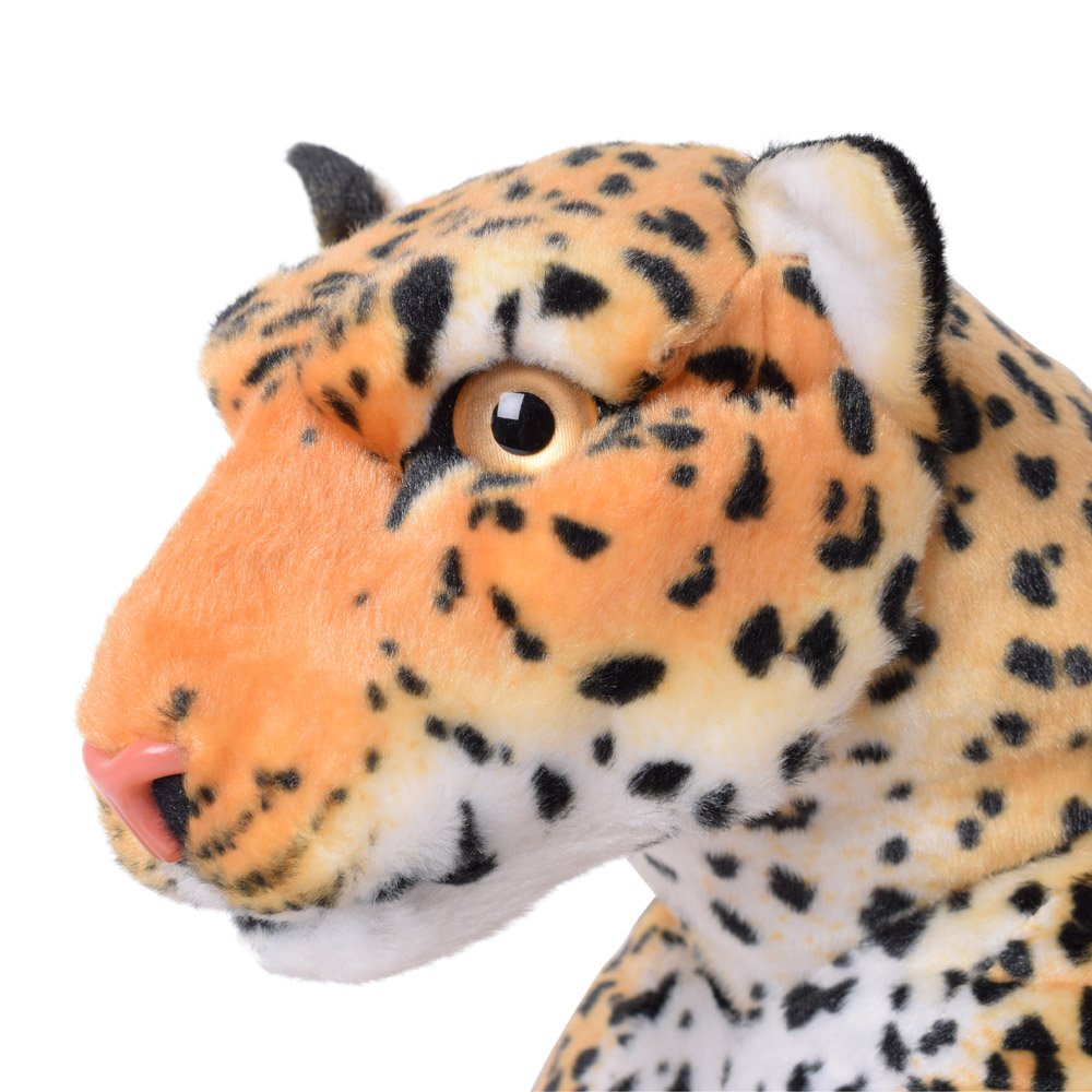 TE-Trend Leopard przytulanka XXL, pluszowa zabawka, leżąca, dekoracja, kot drapieżny, duży kot, zabawka, 80 cm, wielokolorowa