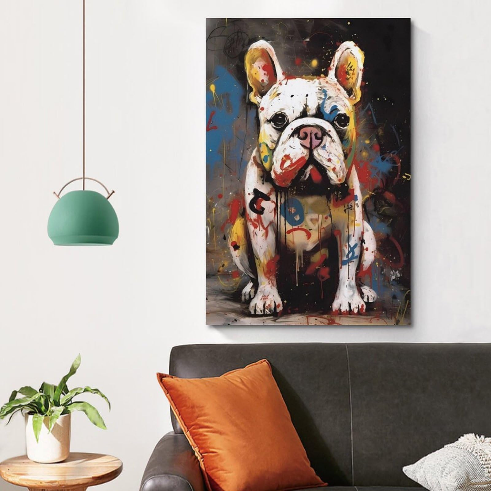 Poster Su Tela OWNPET Con Bulldog Boxer - Quadro Da Parete 20x30 Cm, Stampa Artistica Per Soggiorno
