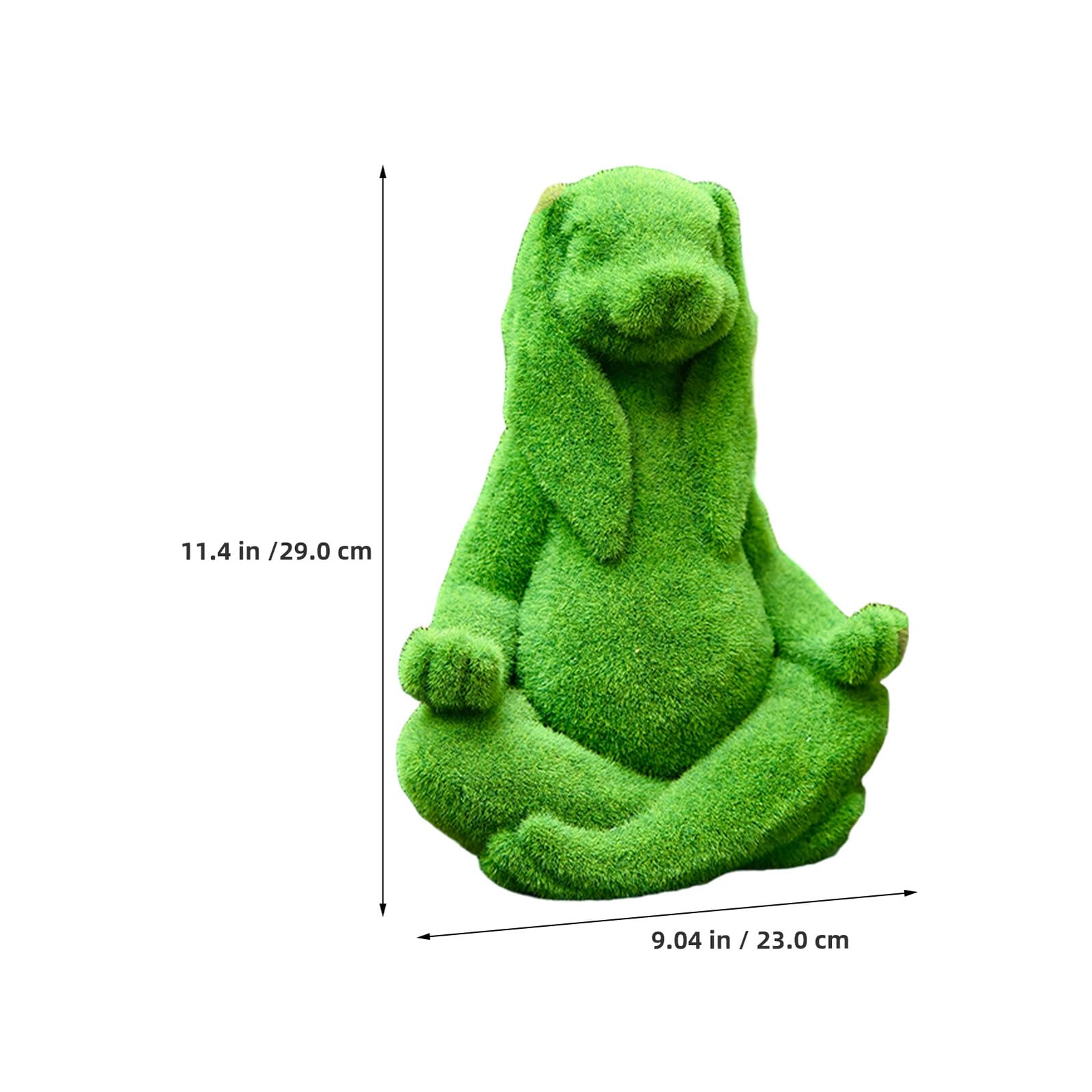 YARNOW Figurine de Lapin Méditant Floquée Verte en Résine, Décoration de Table Zen pour Intérieur et Jardin, Statue Lapin Assis, Ornement de Pâques, Accessoire Décoratif Printemps