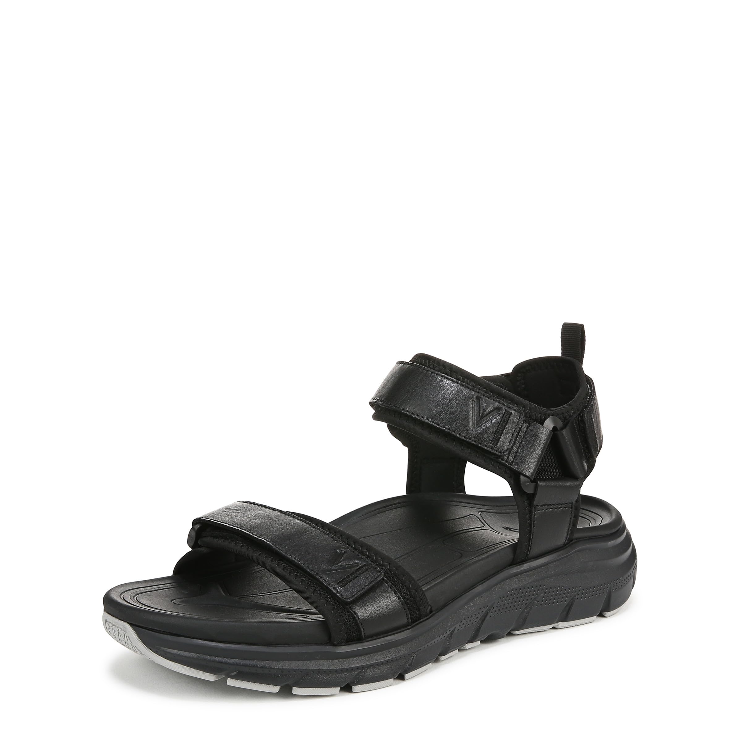 Vionic Mens MX Wanderer Nappa Leather Black Sandals 9 UK
