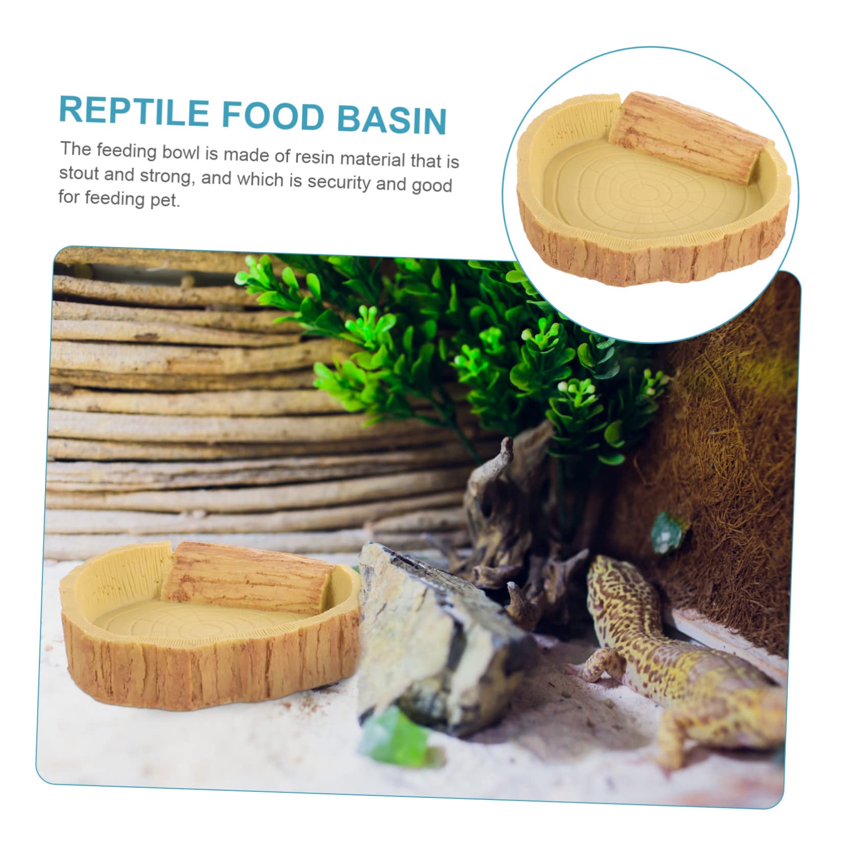 Toyvian Ciotola per Rettili in Resina, Arancione, Facile da Pulire, per Cibo e Acqua nel Terrario, Accessorio per Rettili e Tartarughe