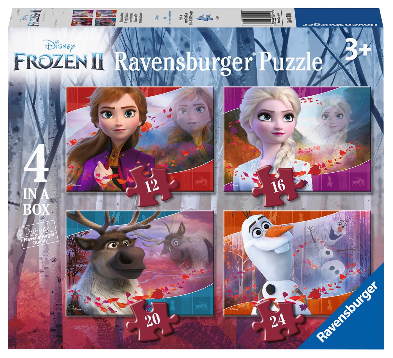 Disney Frozen 2-4 in Box (12, 16, 20, 24 Pieces) Jigsaw Puzzles for Kids Age 3 Years Up