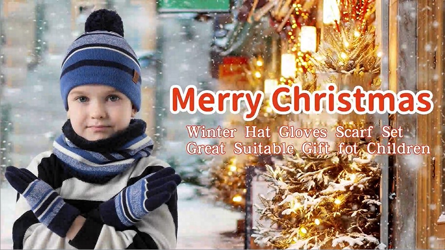 Ensemble Hiver Enfant Bonnet Écharpe Gants - Doublure Polaire Pour Garçon/Fille 2-7 Ans | Pompon