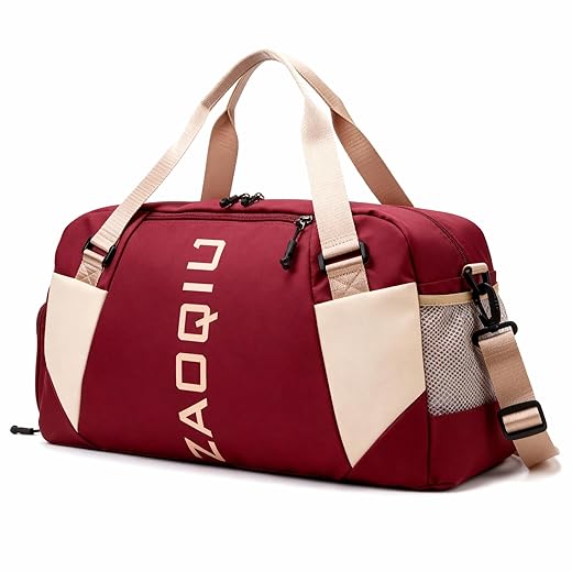Bolsa de Viagem e Academia Mala de Mão com Área Molhada Compartimento para Tênis Alça Ajustável Ideal para Avião Academia Praia e Fim de Semana (Azul Escuro)