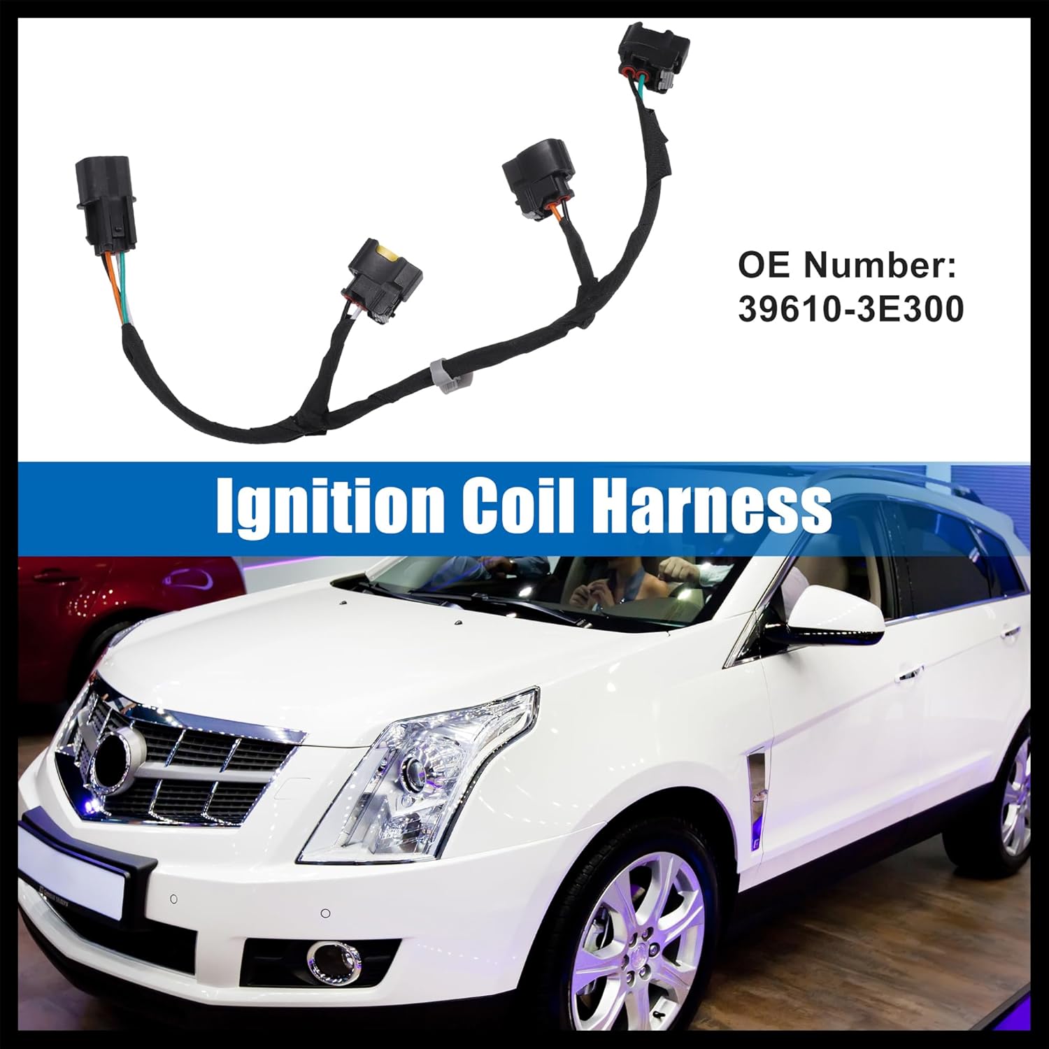 Ignition Coil Harness Ignition Coil Connector Fit for Kia Optima 2006-2010 for Hyundai Santa Fe 2006-2009 No.396103E600 - Pack of 1-