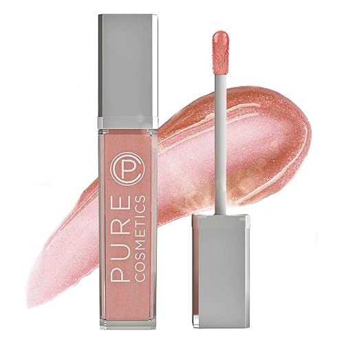 Pure Cosmetics - Brillo de labios hidratante y ultrahumectante con aceite de jojoba, aceite de almendras dulces y vitamina E, aplicador con LED y