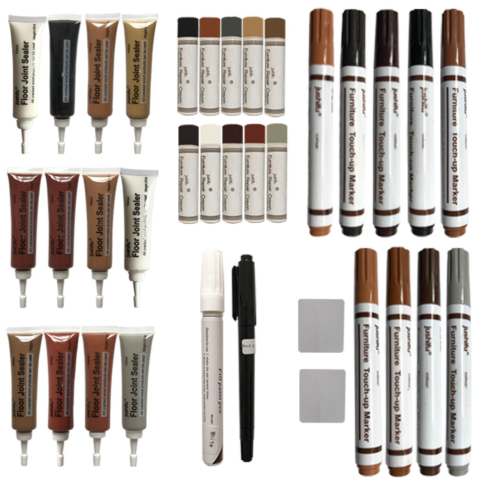Amazon.com: Jushifu 全新升級家具補漆筆,33 種顏色木划痕修復套組