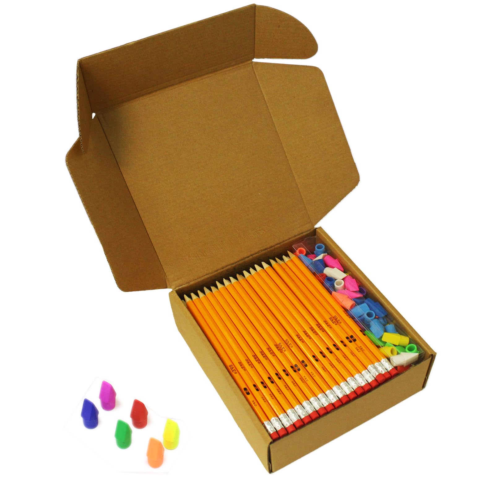 S & E TEACHER'S EDITION 220 lápices con caja de madera, lápices preafilados n.º 2, lápices afilados con goma de borrar, lápiz HB #2, viene con caja de madera 220/caja.