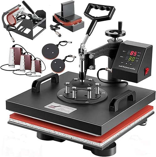 Máquina de transferencia de calor 8 en 1, máquina de transferencia de calor de 15 x 15 pulgadas, máquina de prensa de calor por sublimación para