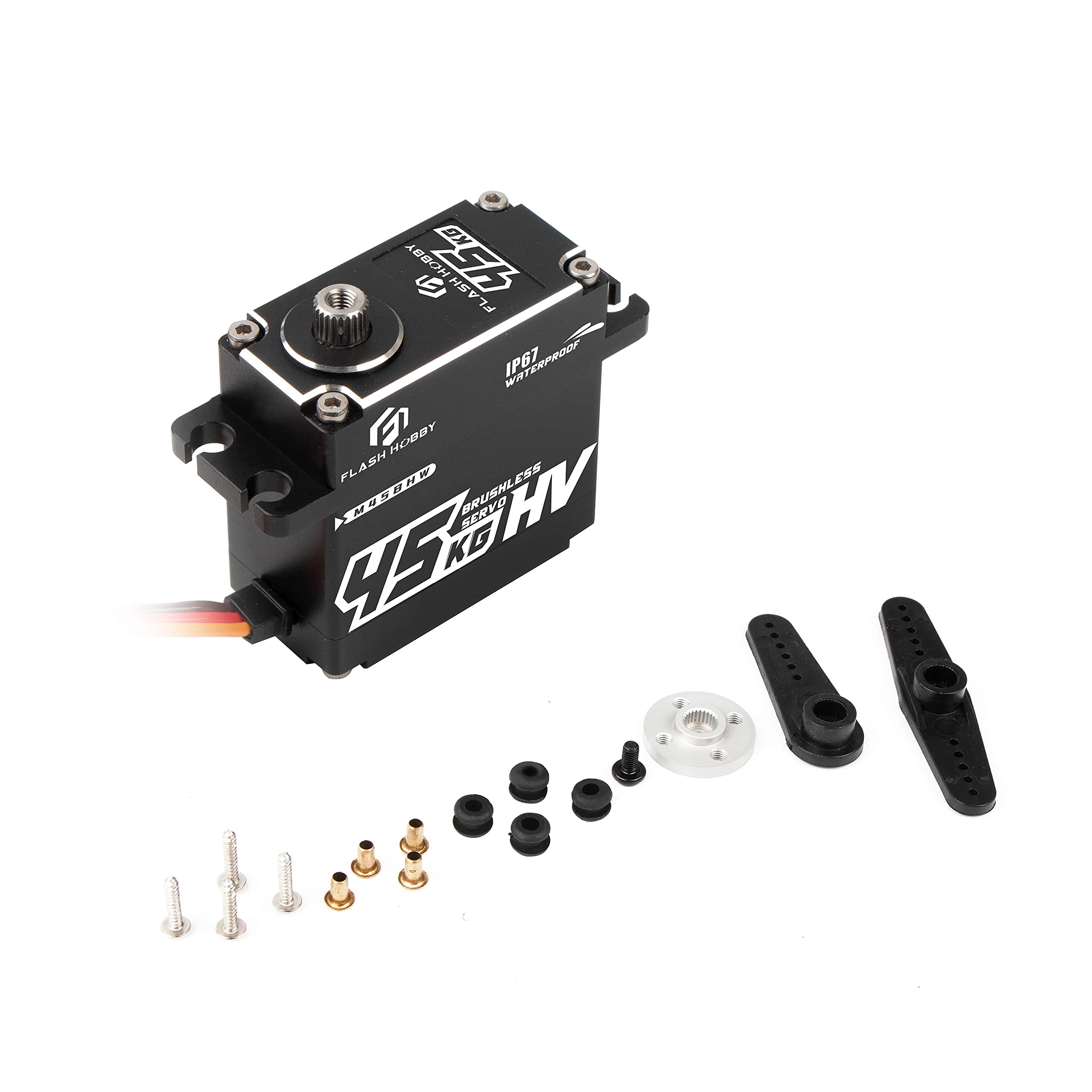 FLASH HOBBY Waterproof 180 Degree Torque Digital Brushless Motor Servo RC Car Truck Robot Parts (M45BHW)