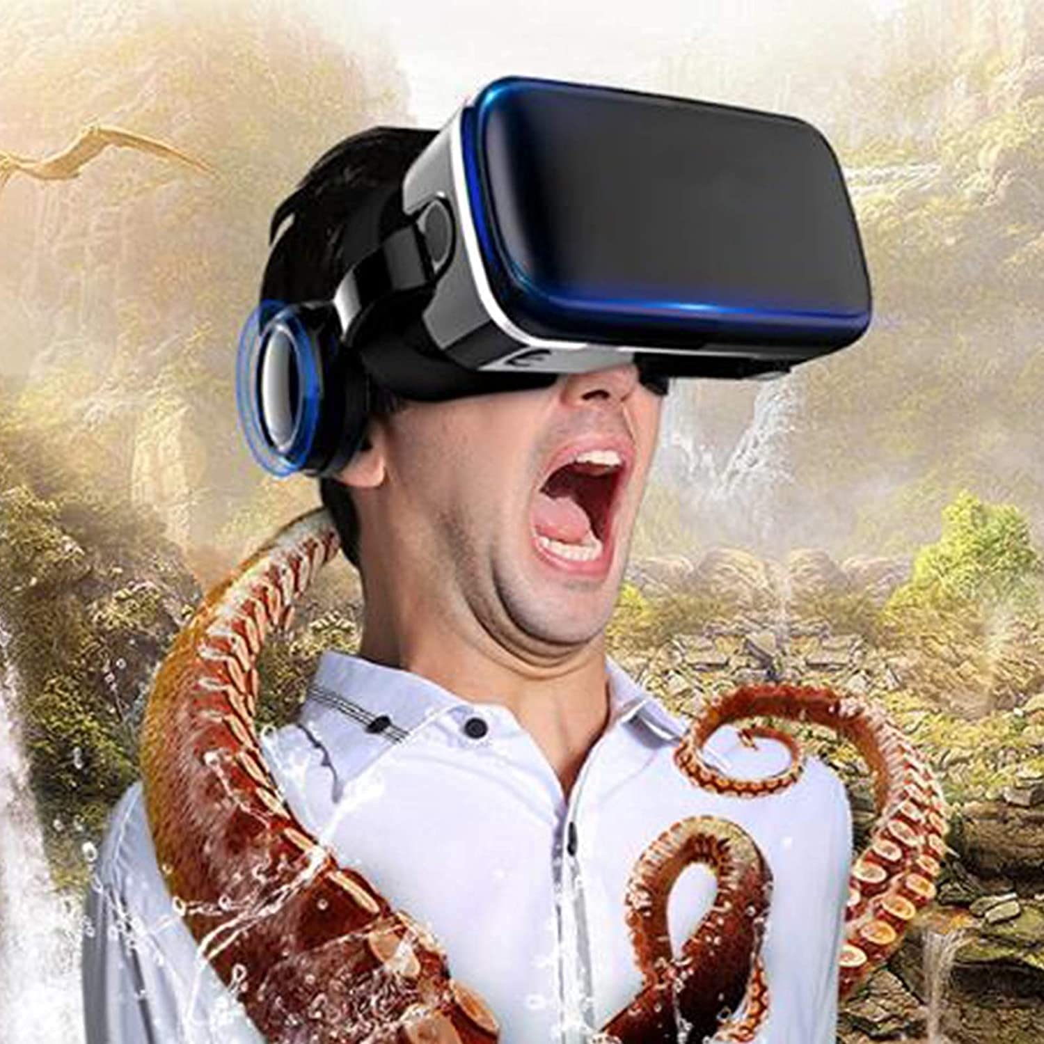 VRGOS VR, Auriculares VR Todo en uno VR, Gafas de Realidad Virtual 3D Gafas VR Ajustables - Regalo para niños y Adultos