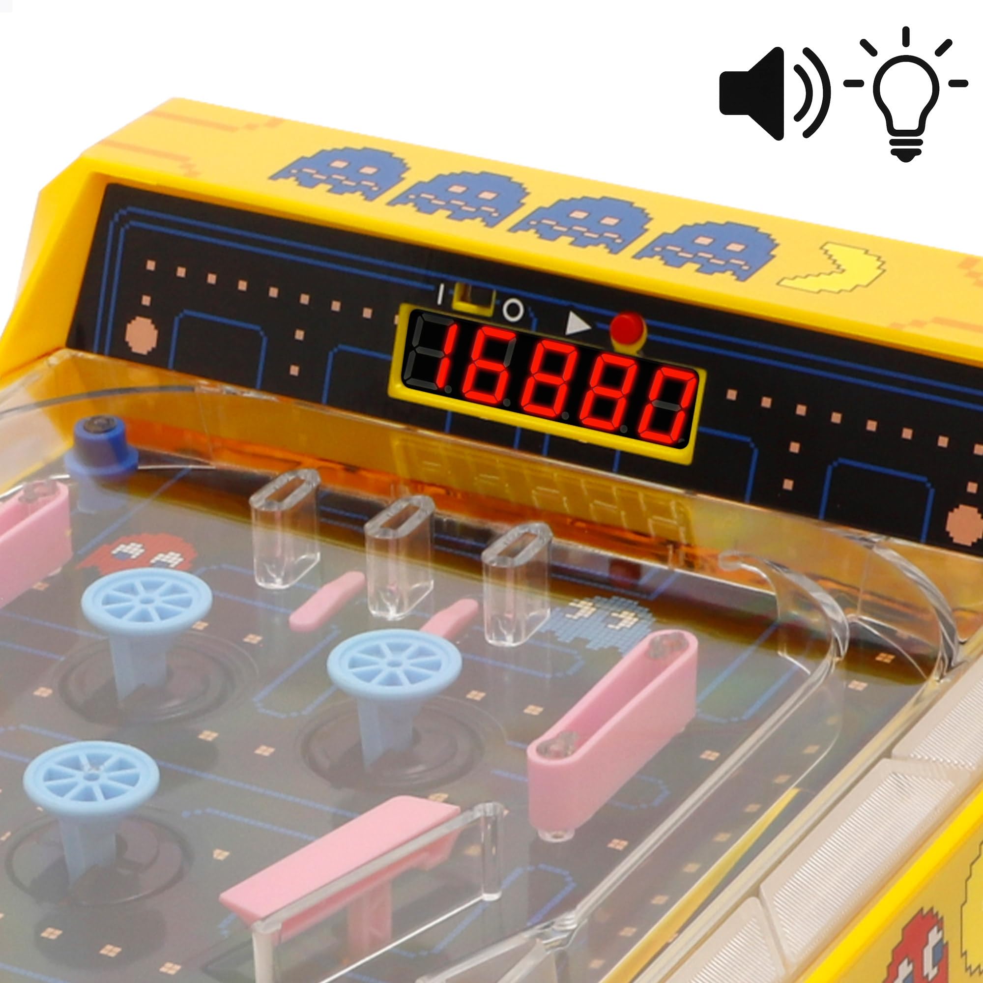 ColorBaby Pac-Man Arcade da tavolo, luci e suono, segnalibro elettronico, design premium, licenza ufficiale, giochi da tavolo elettronici, giocattolo da collezione, bambini, adulti (77720)