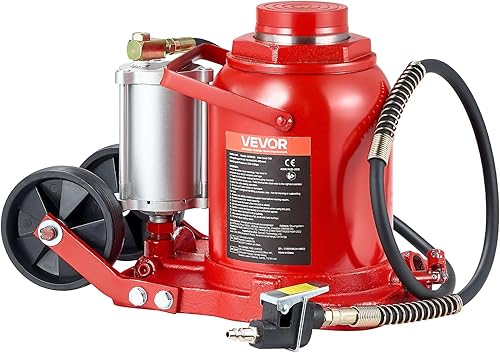 Miniatura 13 de VEVOR Gato de botella hidráulica de aire, 32 toneladas/70500 libras, gato hidráulico para automóvil con bomba manual de mano, elevador neumático
