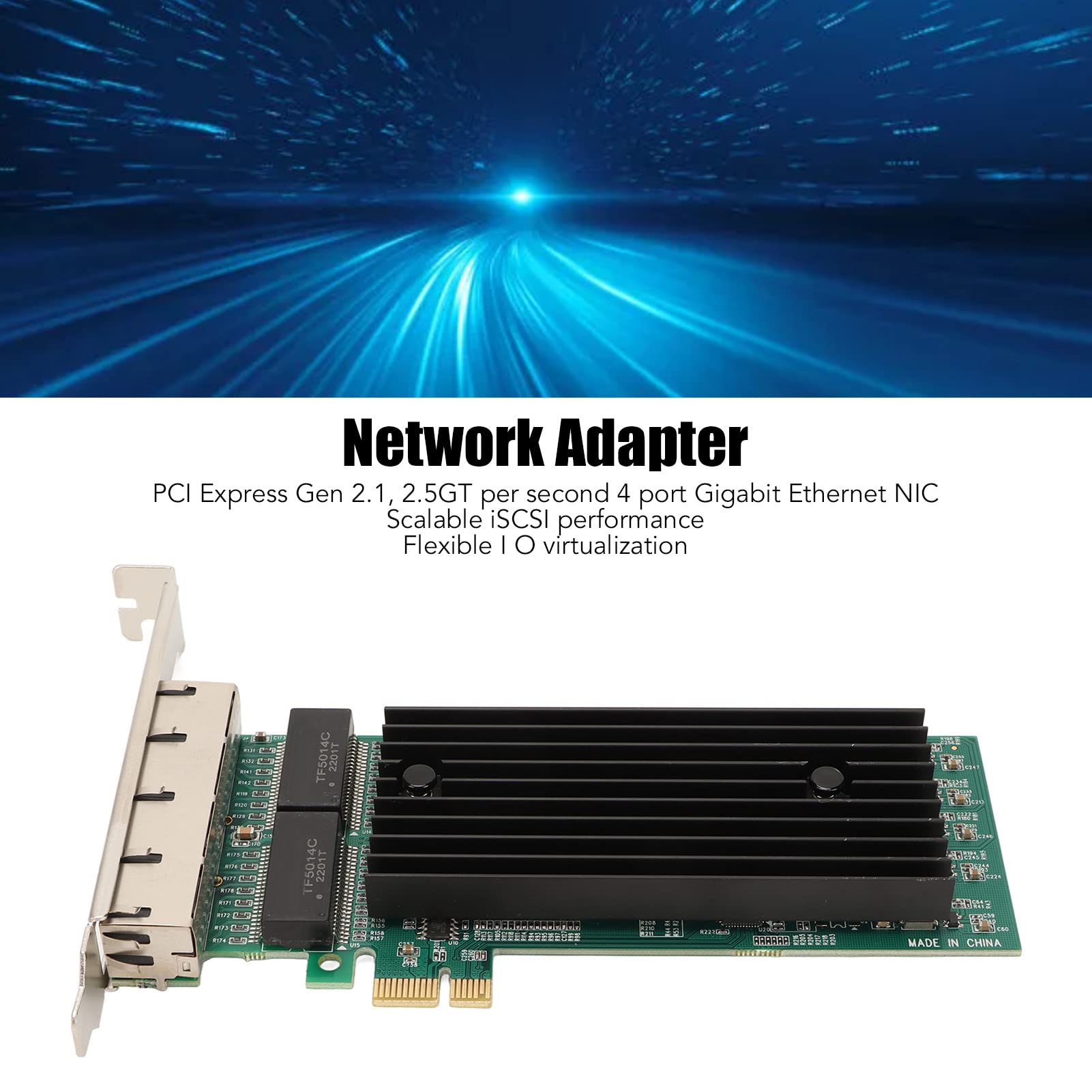 Karta Sieciowa PCIe Czteroportowa Karta Gigabit Ethernet do Szybkich Sieci w Serwerach i Komputerach PC - Kompaktowa Konstrukcja