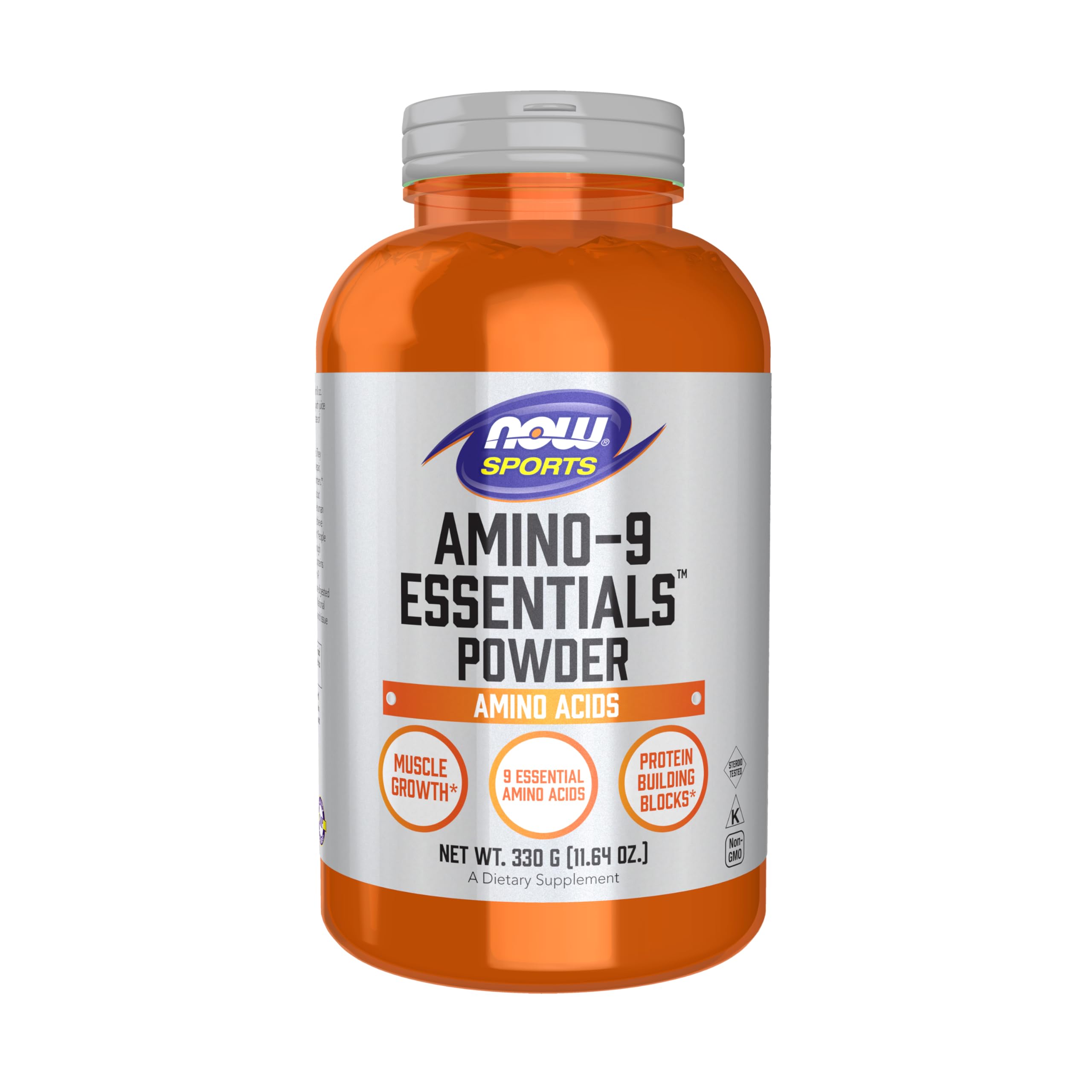 NOW Foods Sports Nutrition, Amino-9 Essentials™ en polvo, síntesis proteica mejorada, aminoácidos, 330 gramos
