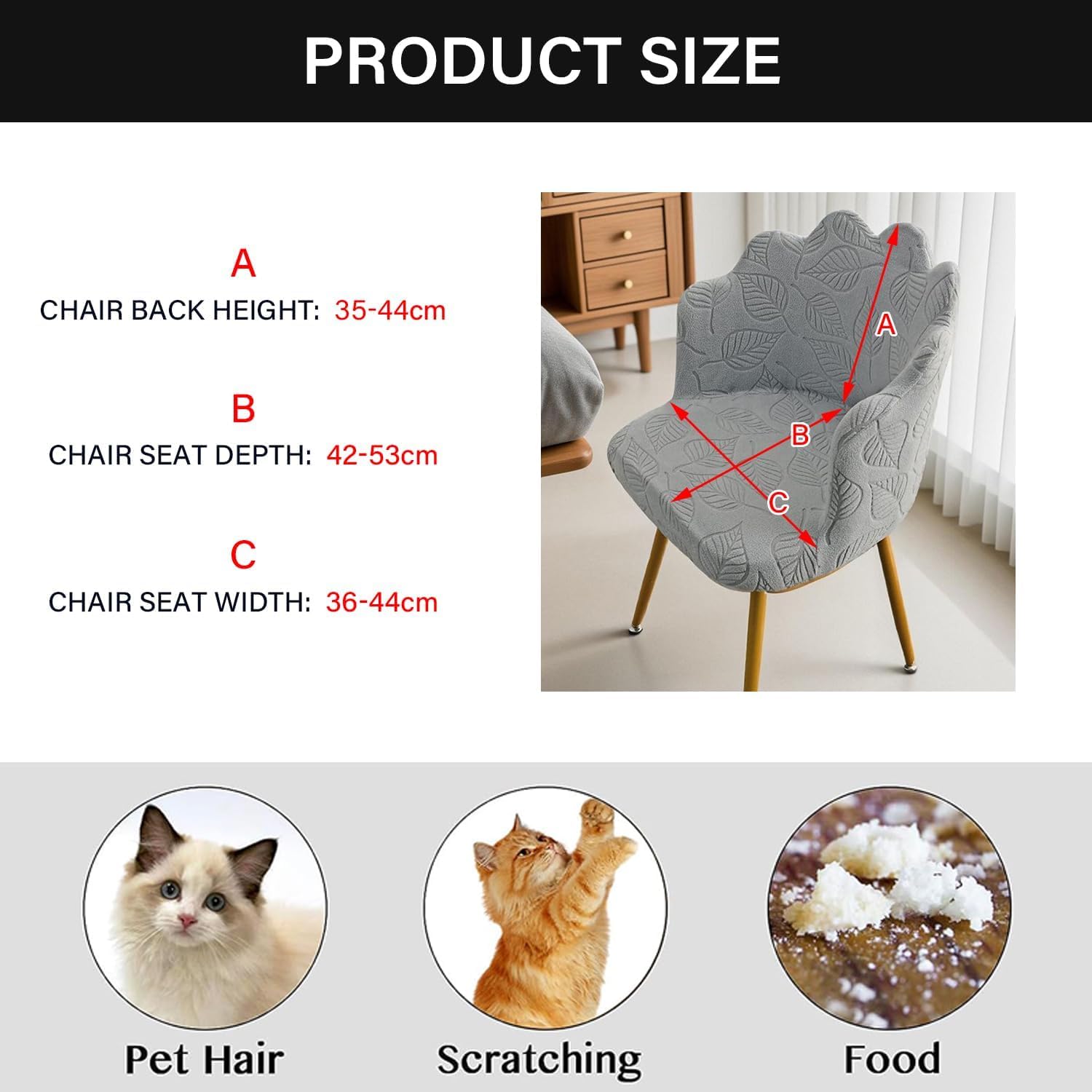Funda para silla de comedor en forma de pétalo, elegante funda elástica para silla, moderna, sólida, con respaldo curvado, protector de muebles para cocina, sala de estar, comedor y dormitorio