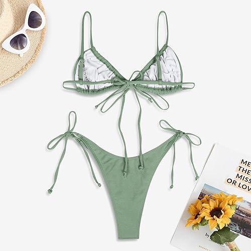 Miniatura 5 de ZAFUL - Conjunto de bikini de corte alto para mujer, traje de baño sexi
